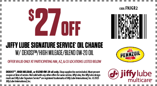 Jiffy Lube Oil Change Coupon